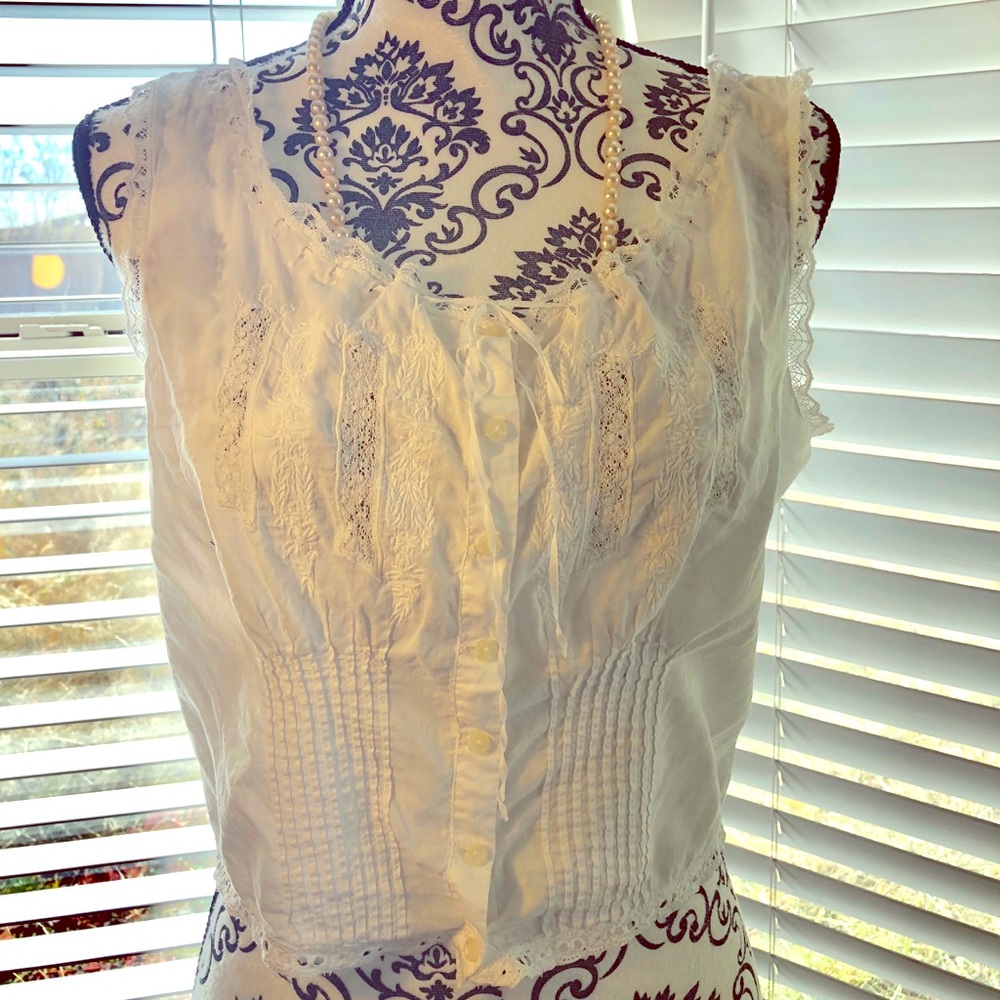 The Limited boho style,sleeveless “peasant blouse”
